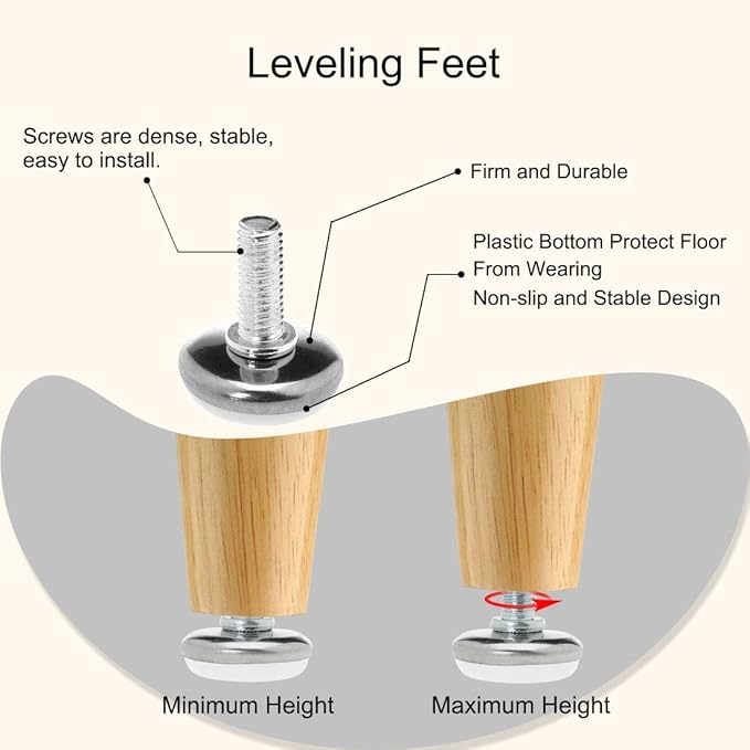 uxcell M8 x 25 x 30mm Screw on Furniture Glide Leveling Feet Floor Protector Adjustable Leveler for Chair Machine Leg 4 Pack - Image 4