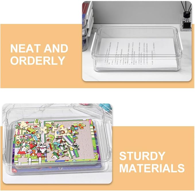 TEHAUX 2pcs Document Organizer Storage Box Lightweight File Holder for Office Travel Keep Files Dry Neat Includes Styles Pet Material - Image 3