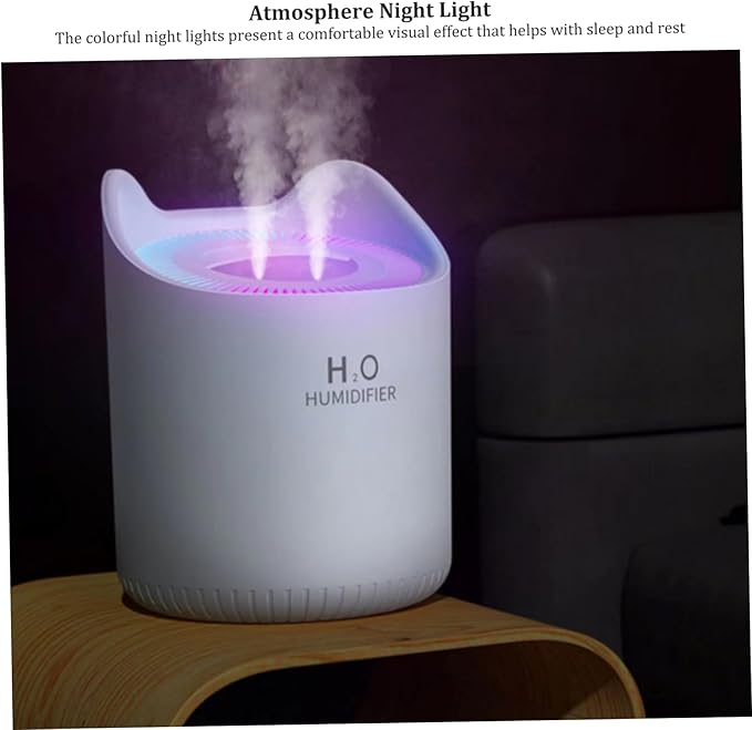 Humidifier for Bedroom Baby Room 4.5L Quiet Air Humidifier with Night Light 2 Nozzles Auto Shut-Off USB Desktop Small Humidifier for Travel Office Home White Humidifiers Humidifiers For Baby Air Humid - Image 5