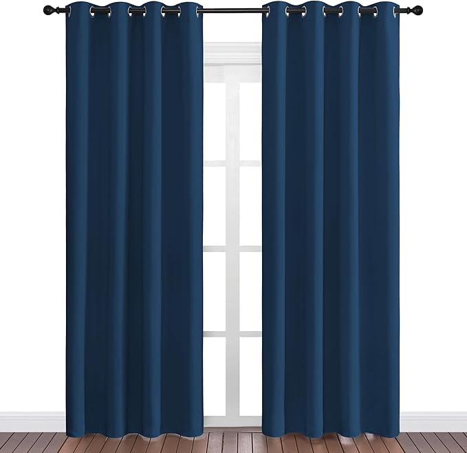 NICETOWN Moroccan Blue Blackout Curtains 86" Long, 55" Wide, 2 Pieces for Office, Dining Room, Guest Room - Sound Reducing, Heat and Cold Block Panels for Modern Decorative - Image 2