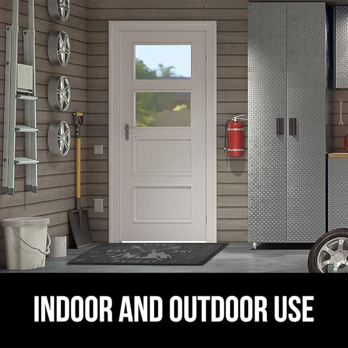 GORILLA GRIP 100% Waterproof All-Season WeatherMax Doormat 35x23, US Designed Natural Rubber, Stain and Fade Resistant, Low Profile Indoor Outdoor Door Mats, Easy Clean Patio Mat, Graphite Skiing - Image 9