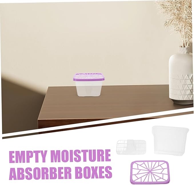 Unomor 4pcs Empty Moisture Absorber Holder Boxes Reusable Plastic Case for Wardrobe Closet Storage Home Use - Image 7