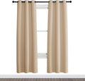 NICETOWN Room Darkening Blind Shade for Kids Bedroom, Biscotti Beige, Single Panel, 34 x 72 inch, Triple Weave Home Decoration Light Blocking Solid Ring Top Curtain/Drape for Small Window by NICETOWN