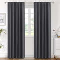 H.VERSAILTEX Blackout Curtains Thermal Insulated Window Treatment Panels Room Darkening Blackout Drapes for Living Room Back Tab/Rod Pocket Bedroom Draperies (2 Panels, Charcoal Gray, 42 x 84 Inch) by HVERSAILTEX