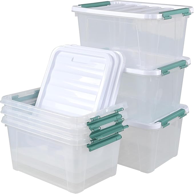 6 Pack 20 L Clear Storage Latch Box, Plastic Storage Bins with Lids - Image 7