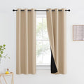 NICETOWN Bedroom Full Blackout Curtain Panel for Shack, Super Thick Insulated Window Cover, Complete Blackout Drapery with Black Liner for Small Window(Biscotti Beige, 1 PC, 37 by 63-inch) by NICETOWN