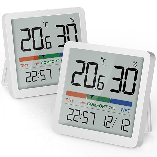 NOKLEAD 2-Pack Indoor Thermometer Hygrometer - Room Temp Gauge Humidity Monitor for Home, Magnetic, 3.3in Screen, Calibration & Air Comfort Indicator (Spare Battery Included) - Image 9