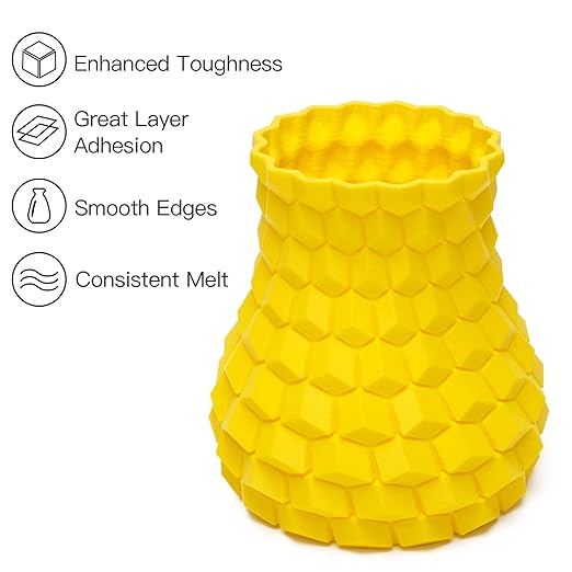 Inland V2 PLA PRO (PLA+) 3D Printer Filament Refill, 1.75mm Spooless Filament, Dimensional Accuracy +/- 0.03mm, 1KG (2.2lbs) Yellow Refill for Inland Reusable Spools, Bambu Lab Compatible - Image 2