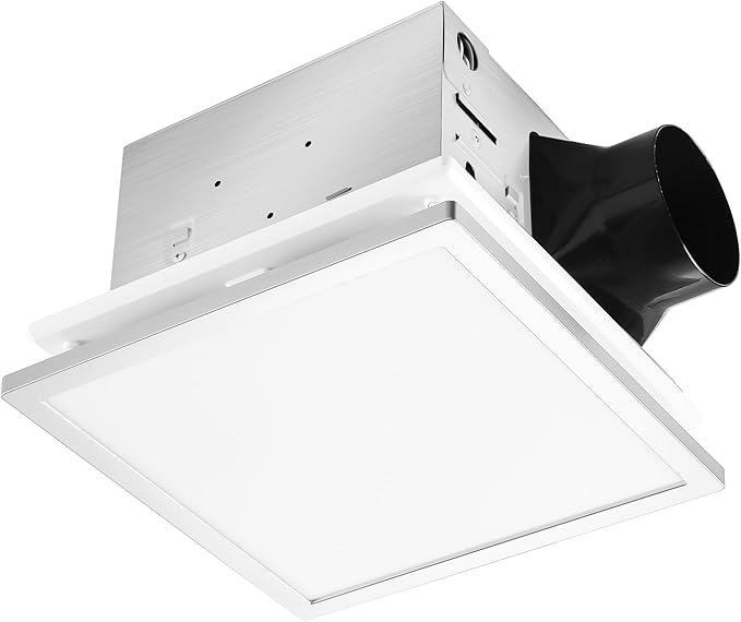 Tech Drive Modern Nickel Bathroom Exhaust Fan with Light, 110CFM, 1000lm Dimmable 5CCT LED Light Selectable, Quiet Ventilation Fan with night light,Energy Star Certified, Decorative Nickel Trim by TechDrive