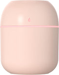 Mini USB Humidifier - Large Capacity, Ultra-Quiet 20dB, 2 Modes (Continuous/Intermittent) with Anti-Dry Burn & Night Light, Nano Mist for Room/Car/Office Desk (<10㎡) (Pink, 220ml) by Unknown