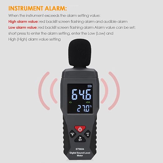 Digital Sound Level Meter Decibel Meter 30-130dBA Noise Measurement Device for Accurate Noise Monitoring in Home Office Industrial Environments - Image 5