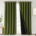 NICETOWN Full Shading Curtains for Windows, Olive Green, Pack of 2, 70 inches W x 95 inches L, Super Heavy-Duty Black Lined Blackout Curtains for Bedroom, Privacy Assured Window Treatment by NICETOWN