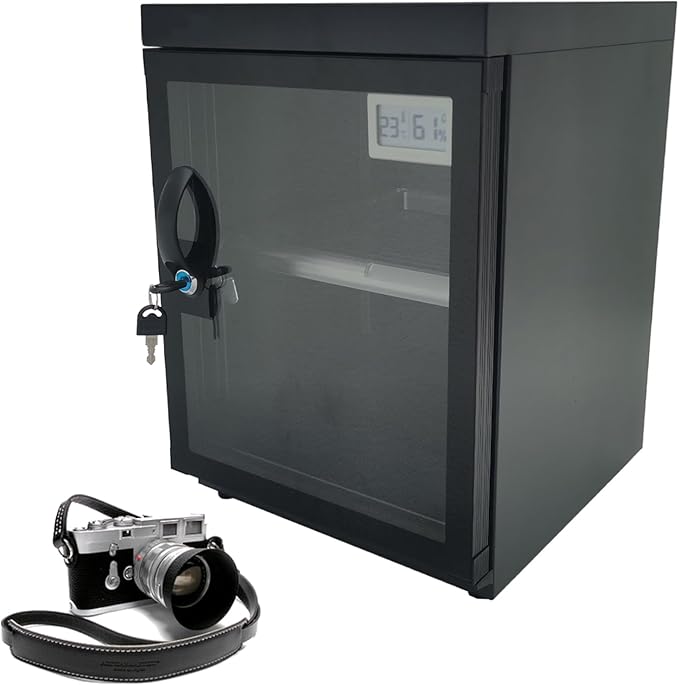 2 Layers Dry Cabinet 30L Digital Camera Dehumidify Storage Electronic Dry Cabinet Camera Storage with Dehumidification Power Adjustment Knob for Camera Lens and Electronic Equipment Storage by Banfluxion