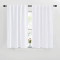 NICETOWN Window Curtain Panels for Kitchen - (White Color) 42x30 inch, 2 Panels Set, Home Decoration Drapes for Window by NICETOWN