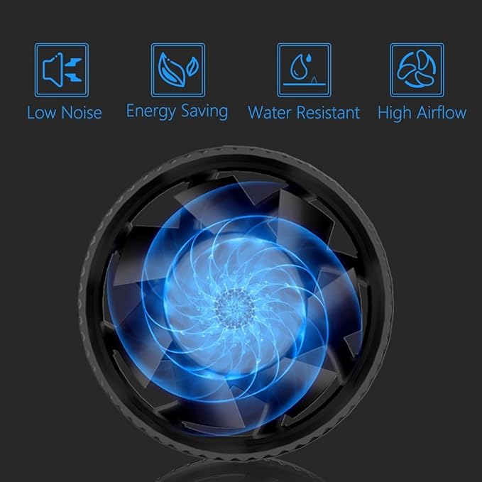 Hon&Guan 3 Inch Inline Blower Fan with Speed Controller 120 CFM with 20W Ultra-Low Power and Low Noise - Image 4