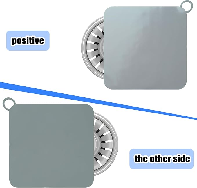 Yinkin 6 Pcs Drain Covers to Keep Bugs Out Silicone Shower Floor Tub Stoppers Bathtub Drain Stoppers Sewer Anti-Odor Mats Deodorizing Plugs for Bathroom(6 x 6 Inch,Square,Grey) - Image 3