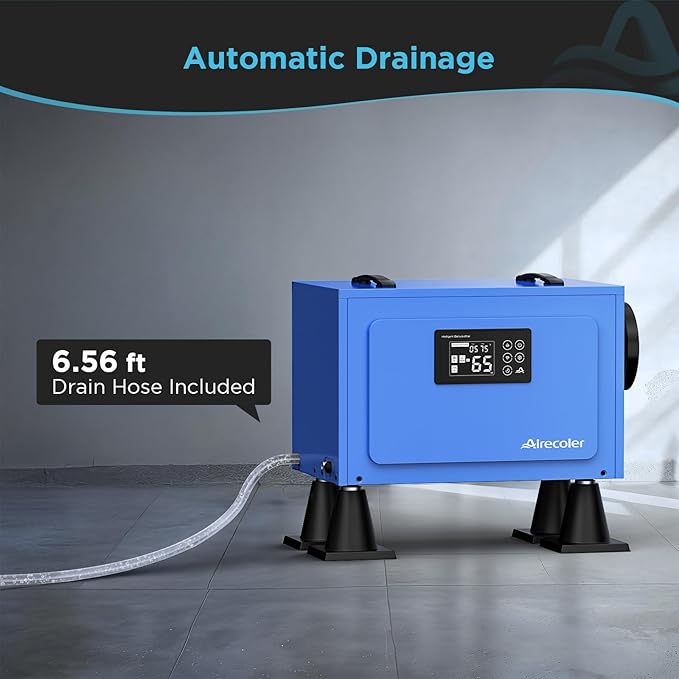 125 Pints Commercial Dehumidifier for Crawl Spaces & Basements with Drain Hose, Industrial Grade Water Damage Restoration for up to 6,000 sq ft, Auto Defrost, Memory Starting - Image 6