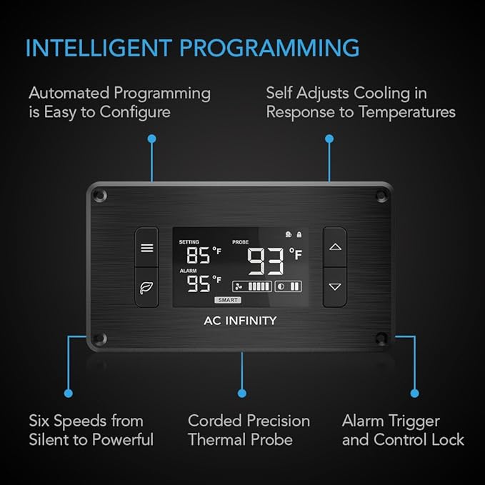 AC Infinity AIRPLATE T3, Quiet Cooling Fan System 6" with Thermostat Control, for Home Theater AV Cabinets - Image 3