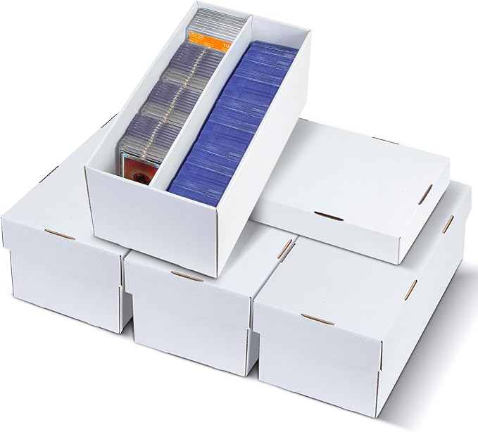 4 Pack Trading Card Storage Box - 2 Rows, Cardboard Storage Box holds 320+ Top Loaders, Graded Card Holder Organizer Case fits PSA/HGA Slabs - Image 7