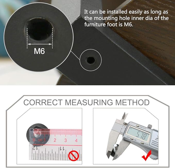 uxcell M6 x 18 x 25mm Screw on Furniture Glide Leveling Feet Adjustable Leveler Floor Cover Protector for House Furniture Legs 12 Pack - Image 3