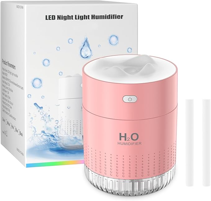 Portable Small Humidifiers for Bedroom Baby, Rechargeable Mini Cool Mist Plant Humidifier for Plants, Quiet Desktop Humidifier with 2 Working Modes & Colorful Night Light for Travel, Office, Bedroom - Image 9