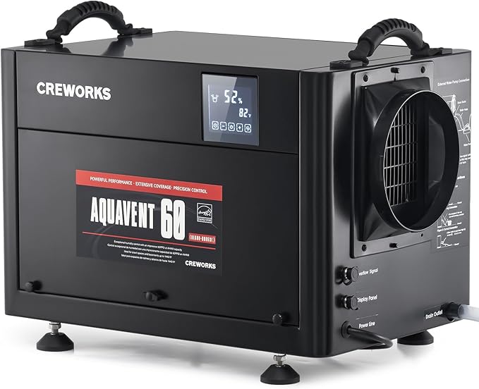 CREWORKS 130 PPD Crawl Space Dehumidifier, Commercial Dehumidifier for Basement with Built-in Drain Hose, Crawl Space Dehumidification with Auto Defrost & Detachable Display Panel by CREWORKS