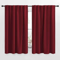 NICETOWN Christmas Burgundy Bedroom Blackout Draperies Panels - (Red Color) 52 inches x 54 inches, 2 Panels Set, Thermal Insulated Blackout Curtains/Drapes for Present by NICETOWN