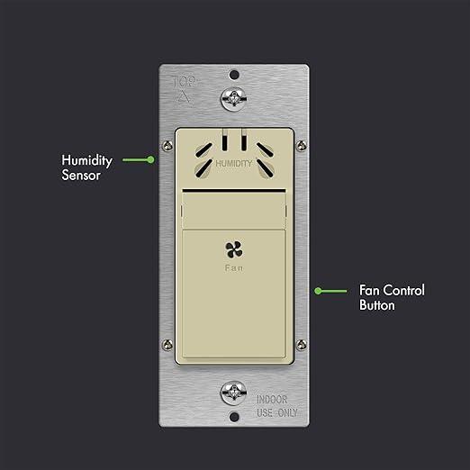 TOPGREENER Humidity Sensor Switch, New Model, Air Moisture Detection for Ventilation Fan, Bathroom Fan Automated Control, Neutral Wire Required, UL Listed, TDHS5-I, Ivory - Image 2