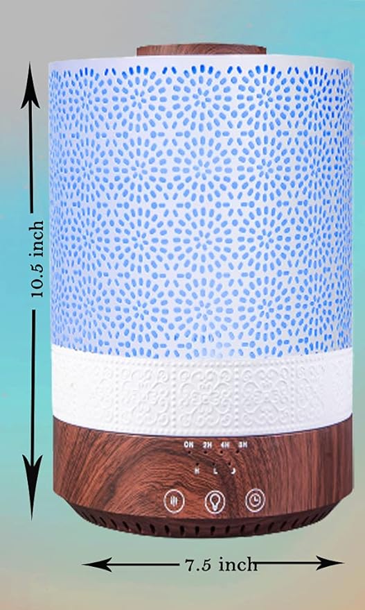 BlueHills 2500 ML XL Essential Oil Diffuser for Large Room Aroma Humidifier Home Decor Bed Baby Room Big Huge 2.5 L Capacity Long Run Color Lights Decorative Design High Mist Dark Wood Grain F004 - Image 7