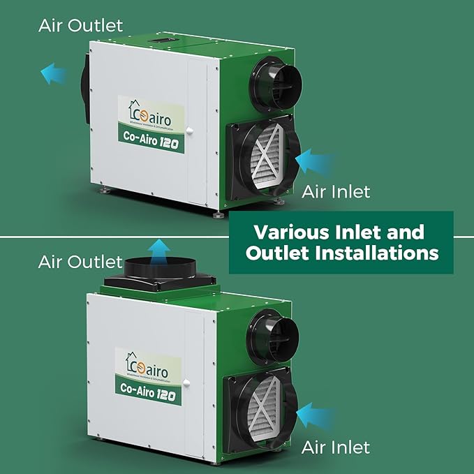 Whole House Dehumidifier 208 Pint, Crawl Space Dehumidifier with Controller Fresh Air Function and Drain Hose Up to 3000 sq. ft. for Grow Tent, Whole House, Commercial, Basement, Water Damage - Image 6