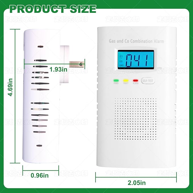 Combination Gas and Carbon Monoxide Detector Plug-in | CO Alarm & Natural Gas Combustible Detector | Digital Display, Battery Backup, Easy Install | for Home Kitchen Safety Monitoring 1-Pack - Image 7