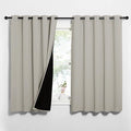 NICETOWN Natural 100% Blackout Lined Curtains, 2 Thick Layers Completely Blackout Window Treatment Thermal Insulated Drapes for Kitchen/Bedroom (1 Pair, 62 inches Width x 63 inches Length Each Panel) by NICETOWN