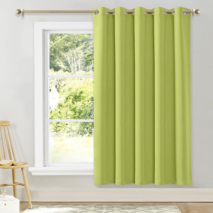 NICETOWN Blackout Wide Blinds for Sliding Door, Fresh Green, W70 x L72, 1 Panel, Insulated Noise Reduction Drapes, Privacy Vertical Curtain for Living Room&Bedroom by NICETOWN