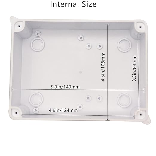 Electrical Box, 2 PCS Outdoor Waterproof Box IP65 Junction Box with Reserved Holes,ABS Plastic Project Box Power Cord Enclosure White 5.9 x 4.3 x 2.8 inch(150x110x70mm) - Image 5