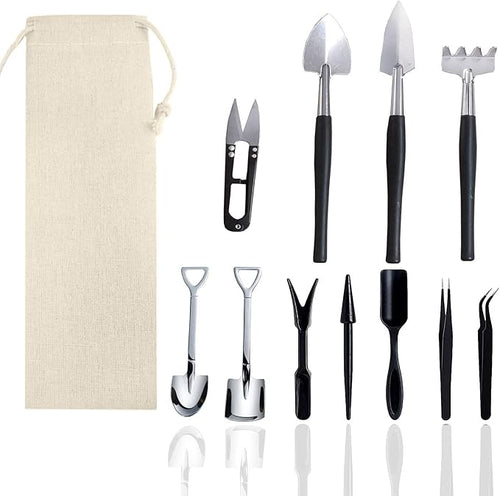 12 Pcs Succulent Tools Set Mini Transplanting Garden Tools Kit for Indoor Gardening Flower Pot Cactus Care by Wobodan