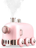 Portable Mini Humidifier, 300ml Cute Train Small Humidifier, Cool Mist Diffuser for Desktop / Office / Bedroom, Ultra Quiet, LED Light Function, USB Charge, Auto Shut Off by E-linkChinaTechnologyCoLtd