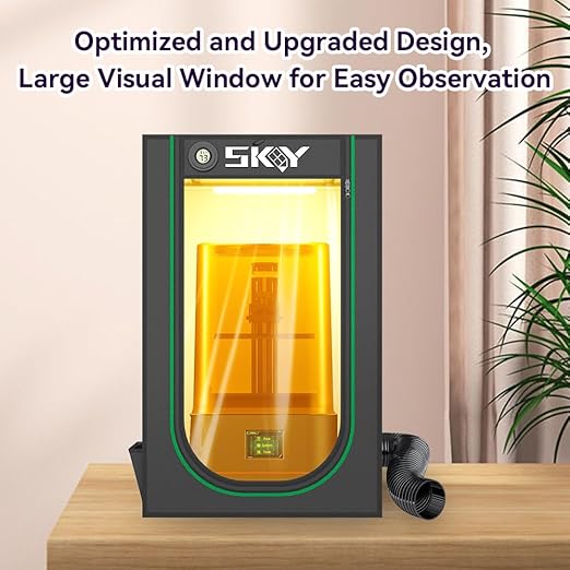 Skouphy Resin 3D Printer Enclosure with Ventilation Kit, LED Light,Thermo-Hygrometer Dustproof Cover Eliminate Odors Isolate Noise Compatible Anycubic Elegoo Creality Series LCD Resin UV 3D Printer - Image 8