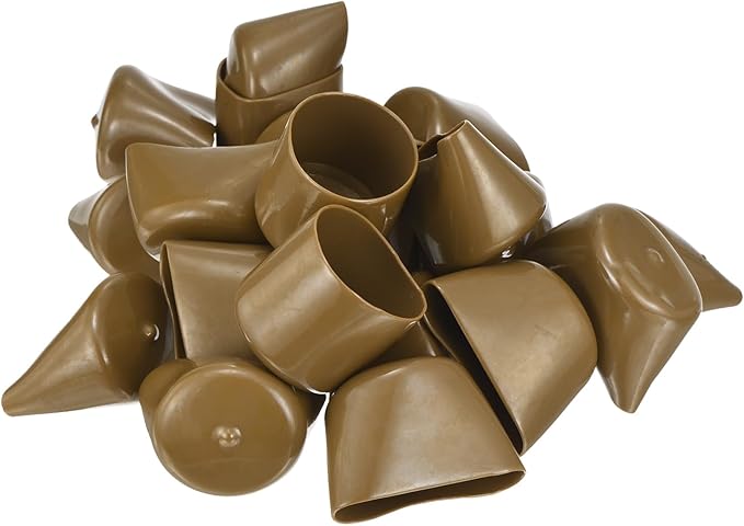 uxcell 20pcs Rubber End Caps 46mm ID Vinyl PVC Round Tube Bolt Cap Cover Screw Thread Protectors Light Brown - Image 4