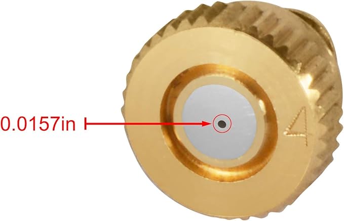 KUWAN 0.016" Orifice (0.4mm) Thread UNC 10/24 Brass Misting Nozzles Low Pressure Atomizing Misting Sprayer Water Hose Nozzle for Greenhouse, Landscaping, Outdoor Cooling Mister System (20PCS) - Image 2