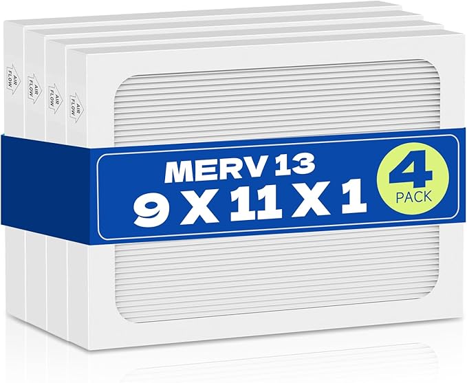 4-Pack 9 x 11 x 1 MERV 13 Replacement Dehumidifier Filter Compatible with Santa Fe Compact70, Ultra70, Element, Compact2, UA 65H dehumidifier Models by XFIBER
