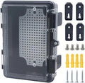 Junction Box, Hinged Black Clear Cover IP67 Waterproof ABS Project Box with Mounting Plate Electrical Box Enclosure with Wall Bracket 5.9 x 3.9 x 2.8inch(150x100x70mm) by Otdorpatio