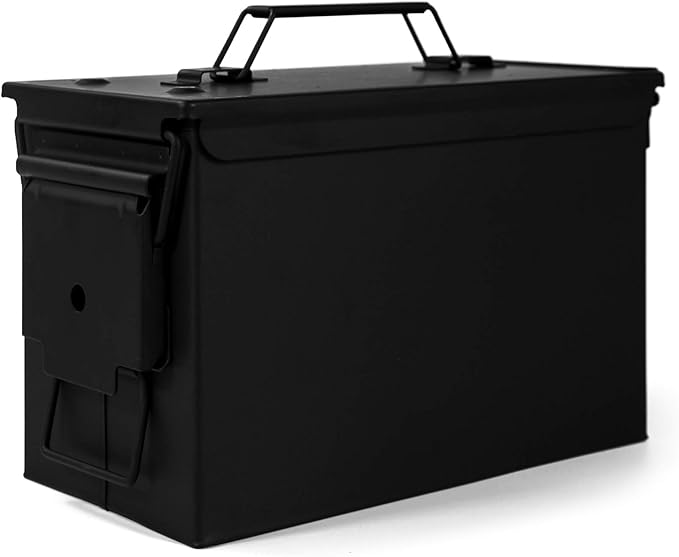 GUGULUZA Metal Ammo Can 30/50 Cal, Lockable Bullet Storage Case, Waterproof & Airtight Containers Box with Flip Top for Long-Term Storage Shotgun, Rifles, Pistols Ammunition by GUGULUZA
