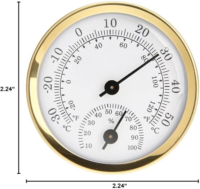 TEAMWILL Mini Analog Thermometer Hygrometer Humidity Meter Room Indoor Temperature, 2 in 1 Indoor Outdoor Temperature Humidity Monitor Gauge (4) - Image 10