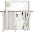 Hiasan RV Blackout Curtains for Bedroom, 52 x 36 Inches Long - Thermal Insulated & Light Blocking Window Curtains for Living Room/Kids Room, 2 Drape Panels Sewn with Tiebacks, Ivory by Hiasan