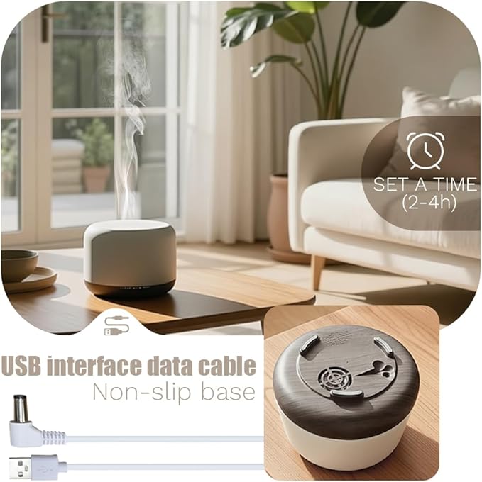Essential Oil Diffuser for Home & Travel,300ml USB Portable Bedroom Aromatherapy Diffuser with Storage Bag,Quiet for Bedroom,7 Color LED Lights&Auto Shut-Off(Travel Model) - Image 4