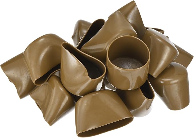 uxcell 20pcs Rubber End Caps 48mm(1 7/8") ID Vinyl PVC Round Tube Bolt Cap Cover Screw Thread Protectors Light Brown - Image 4