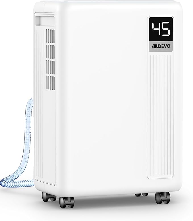 30 Pint Dehumidifier for Basement, 2500 Sq. Ft Dehumidifiers for Home with Drain Hose, 3 Modes, Smart Humidity Control, 24H Timer, 0.52 Gal Water Tank, for Whole House, Bedroom, Bathroom, Garage, Rv by Aiusevo