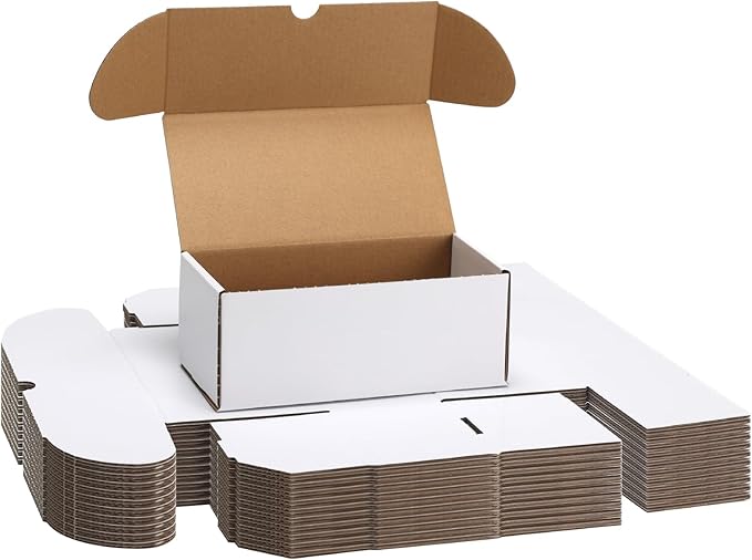 EXYGLO Trading Card Storage Box 25 Pack 340 Count 20pt, 7.1x3.8x2.9 Inch White Cardboard Card Boxes for TCG/MTG/Sport Cards, Fit 3.6x2.6 Sleeves Shipping or Storing, 8500 Max Capacity in Total by EXYGLO