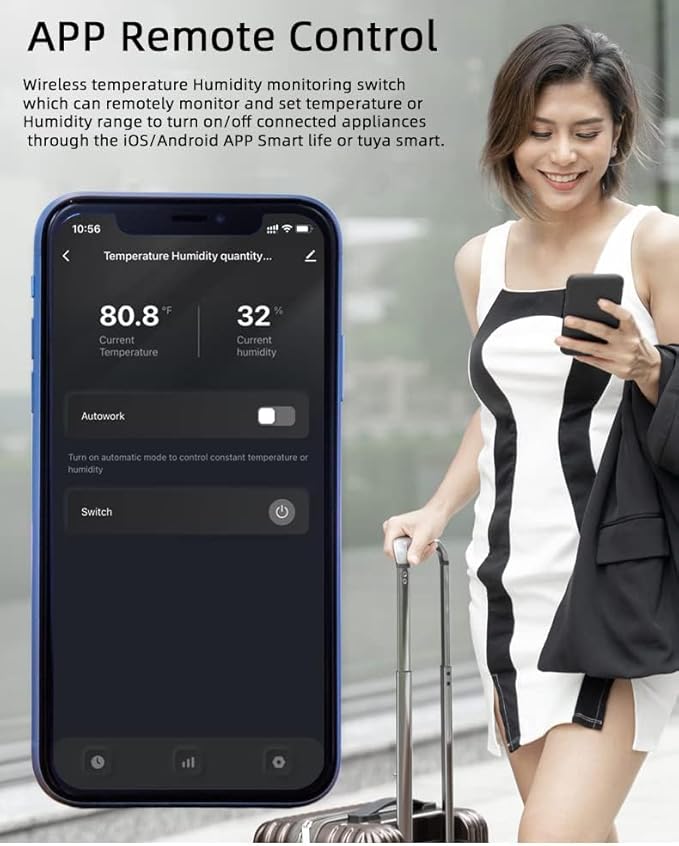 High Power Tuya 16A WiFi Temperature Humidity Controller -Wireless Remote Control with Energy Consumption Monitoring,for Greenhouse,Homebrew,Climbing Pet Breeding,Incubator,Alexa Voice Compatible - Image 5