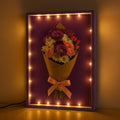 Shadow Box with LED Light Dried Flowers Changeable Artwork Photos Display & Storage Frame Wall-mounted & Tabletop Display Shadow Box(Lilac) by LuxRound